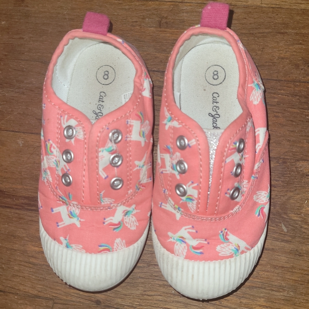 CAT & JACK UNICORN SLIP ON SHOES 8